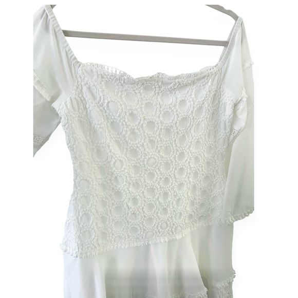 Venus women’s chiffon off the shoulder drop waist boho bell sleeve circle mini - Picture 4 of 8